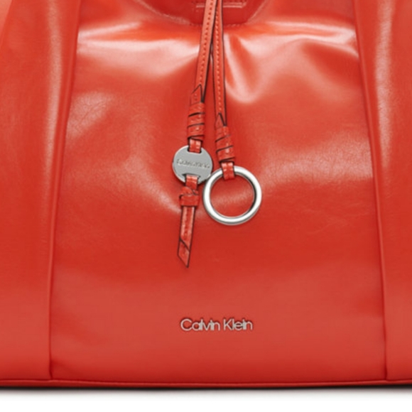 Calvien Klein Tote Beautiful Orange Fall Tote CK Tote Shoulder Hobo - Picture 8 of 16